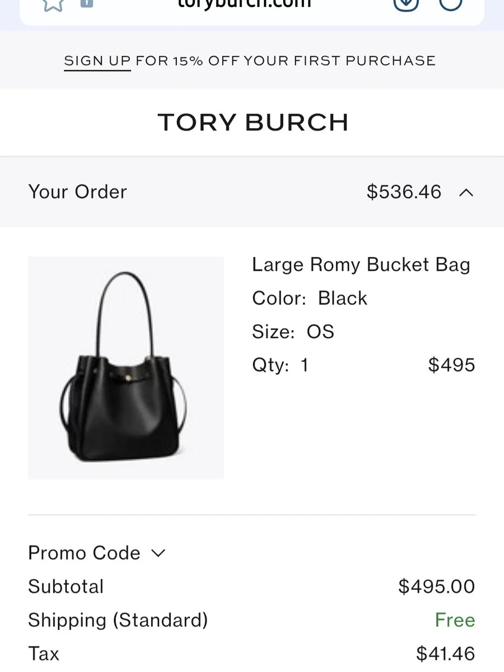 Tory Burch Large Romy Bucket Bag